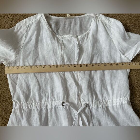 Eileen Fisher White Irish Linen Tie Front Jacket Blazer Top Size S - Picture 10 of 12